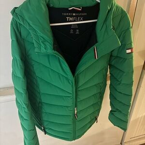 Tommy Hilfiger Women's Vibrant Green Puffer Coat